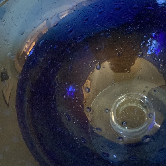 Large cobalt blue glass pedestal bowl - Picture 3 of 8